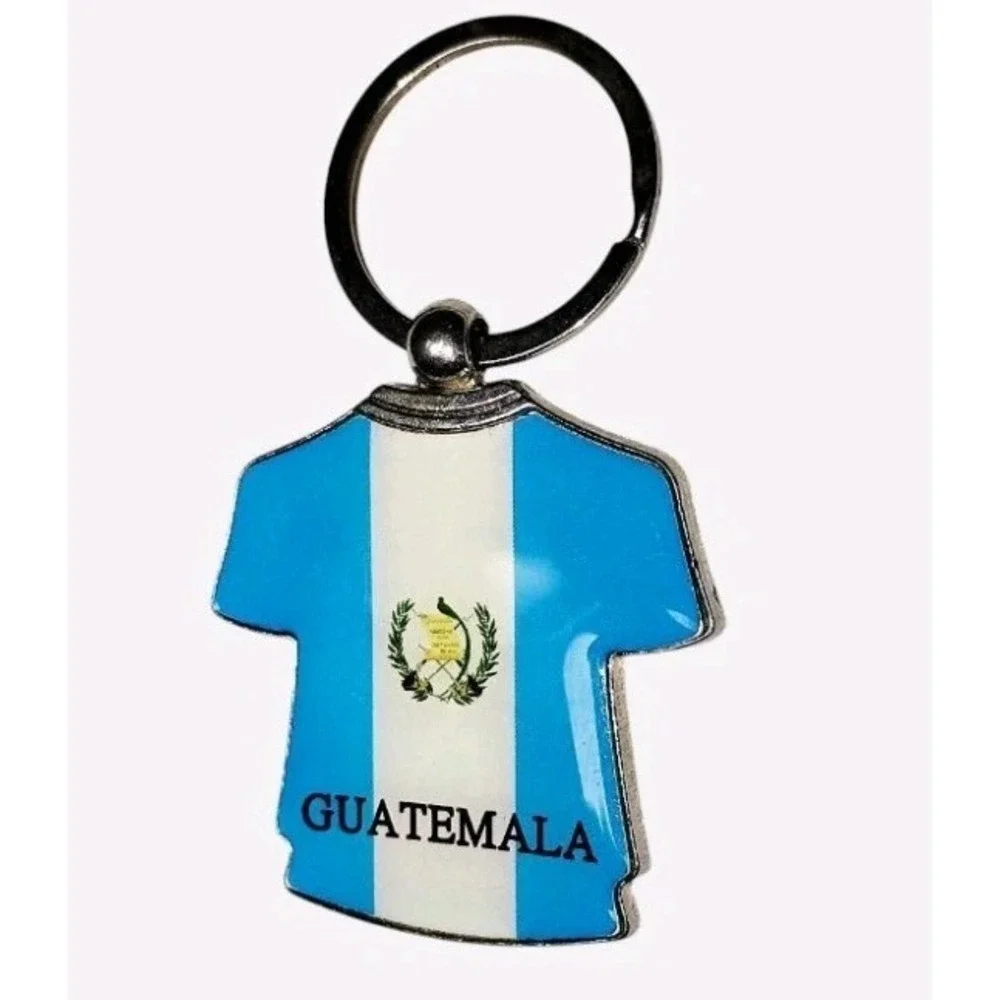 Guatemala Flag Tee Shirt Shaped Metal Keychain